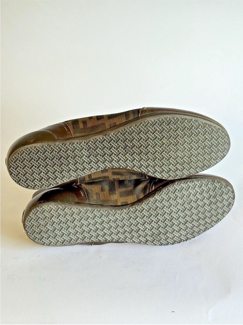 Fendi Brown Leather And Monogram Canvas Vintage Sneaker Women’s 39 - Picture 9 of 11